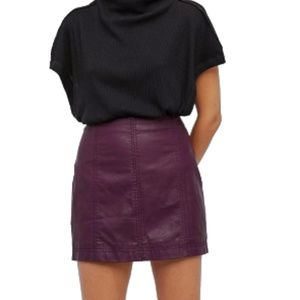 Faux Leather Mini Skirt -Purple